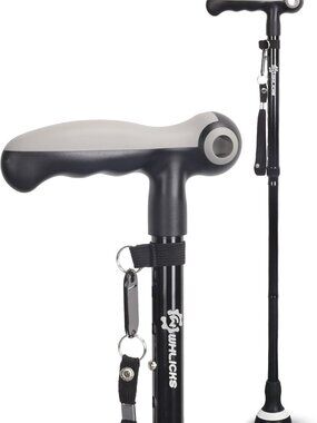 Adjustable Foldable Walking Cane for Men & Women, Heavy Duty Support